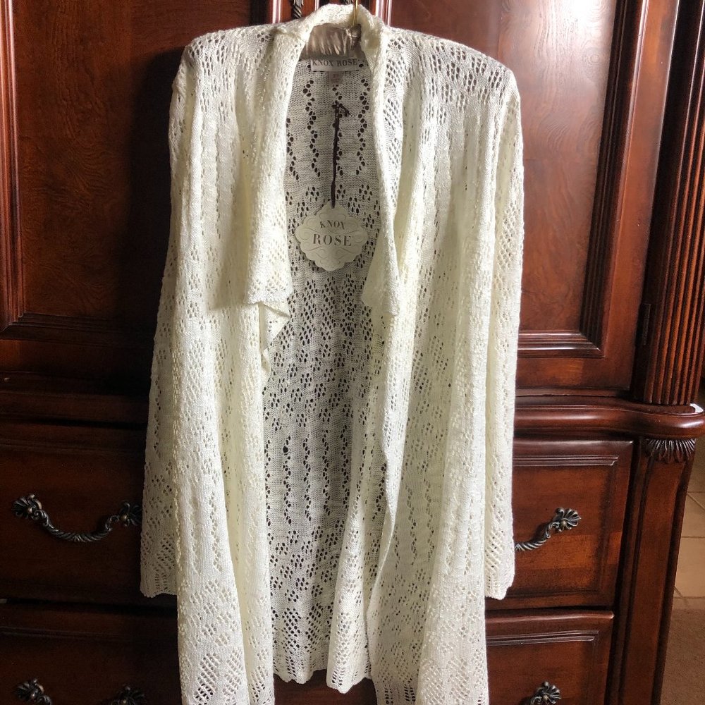 Cardigan - open front- lace look